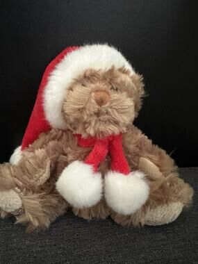 Bukowski Design Christmas Cat Plush Santa Hat Scarf 6” Holiday Kitten